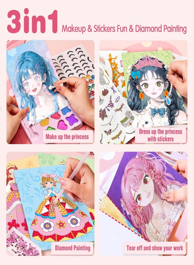 ZHOC Art Craft Activity for Kids, Paper Craft Kits - Paper Makeup DIY Girls Toy Kit with Diamond Painting & Princess Dress Up Set, Christmas Gifts Ideal Birthday Party Gift for Girls Ages 4 5 6 7 8+ - Image 2